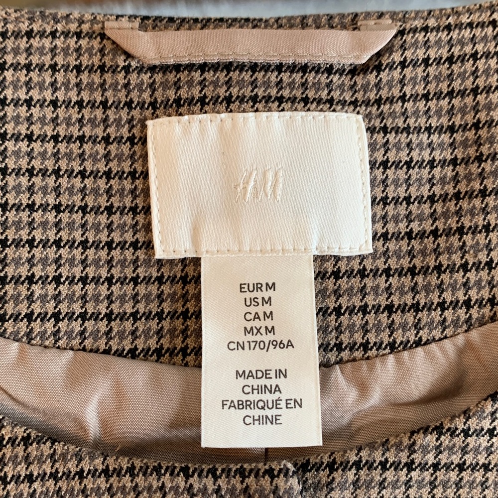 H&M Houndstooth Jacket with gold buttons Size M - Picture 7 of 16